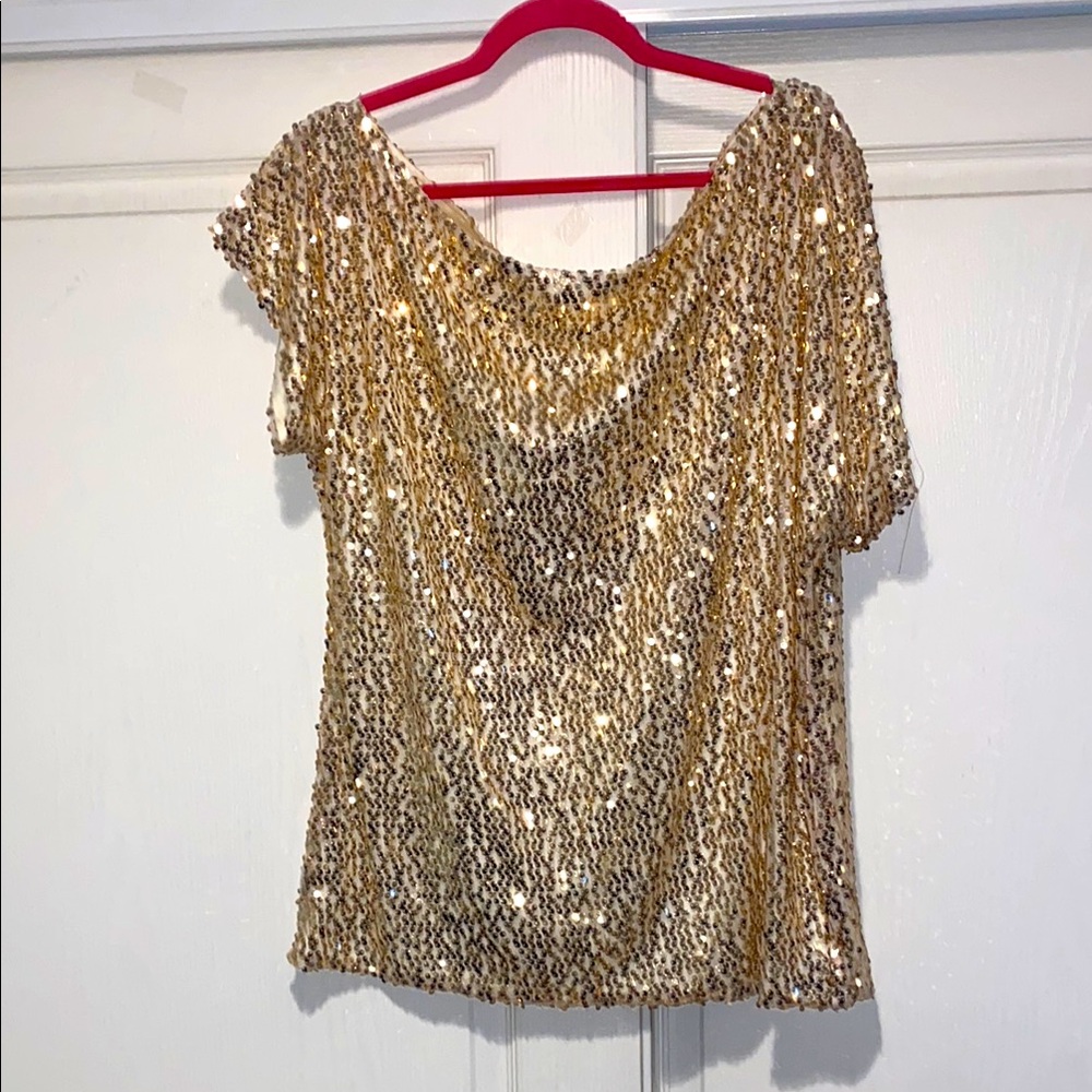 Gold Sequin Women's Top